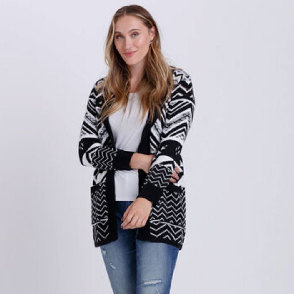 WAREHOUSE One Geometric Long Sleeve Cardigan Size Extra Small